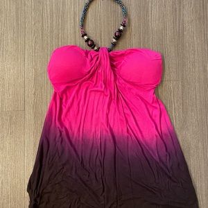 Venus ombre halter beaded necklace top Small